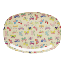 Rice DK Butterfly Print Rectangular Melamine Plate